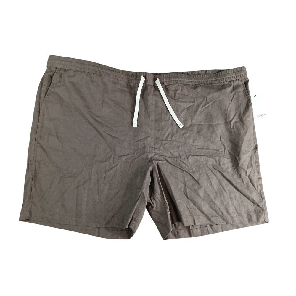 Goodfellow Shorts Womens 5XL Brown Linen Blend Stretch Pockets Drawstring NWT
